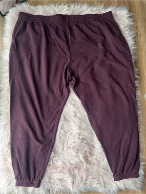 Terra & Sky Burgundy Cotton Blend Joggers Plus Size 3X